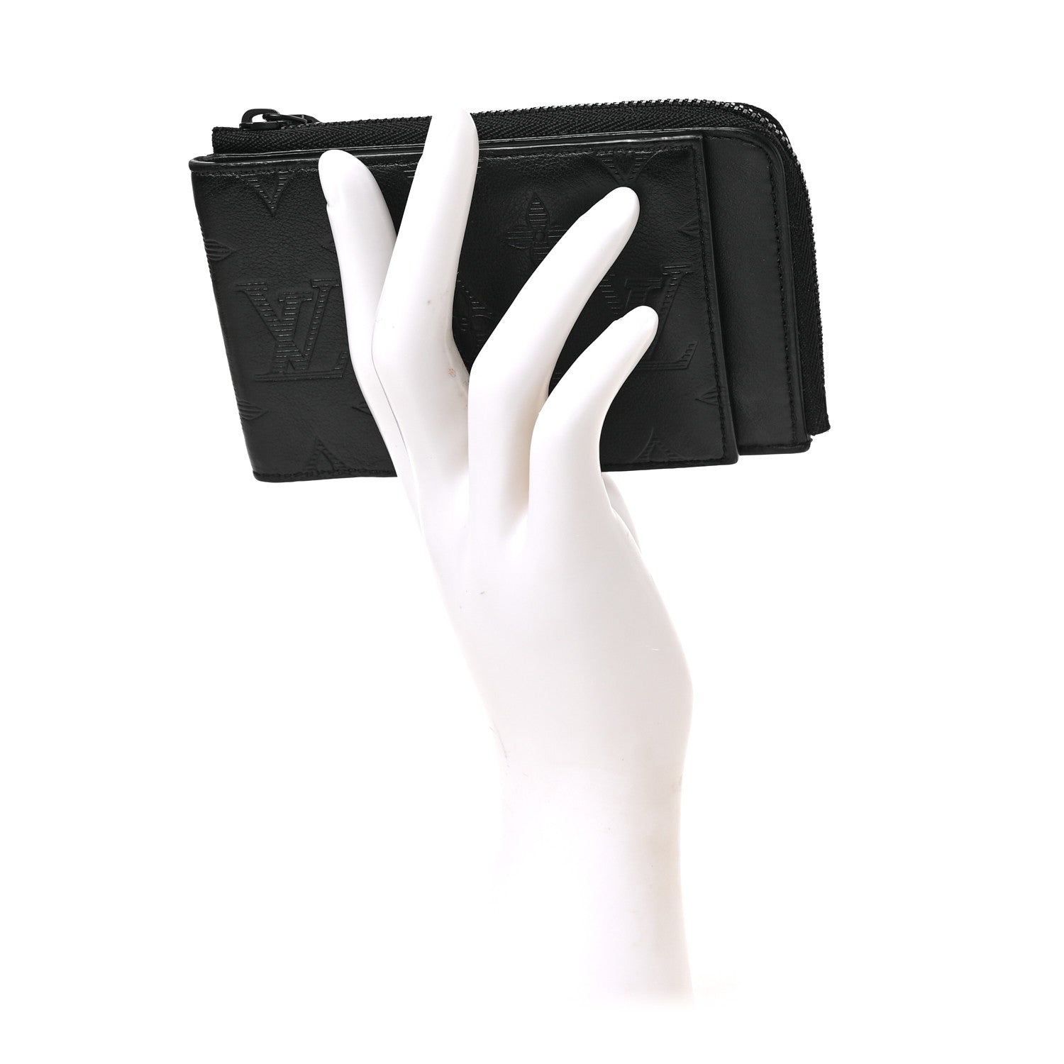 Louis Vuitton Calfskin Monogram Shadow Hybrid Wallet Black 2 of 6