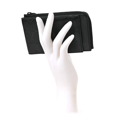 Louis Vuitton Calfskin Monogram Shadow Hybrid Wallet Black 2 of 6
