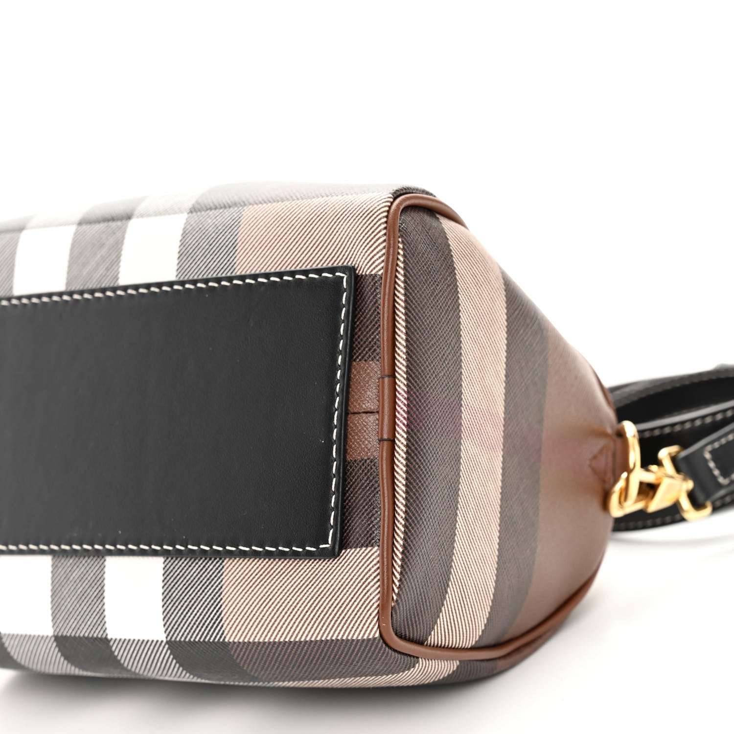 Burberry E-canvas Check Mini Bowling Bag Dark Birch Brown 9 of 9