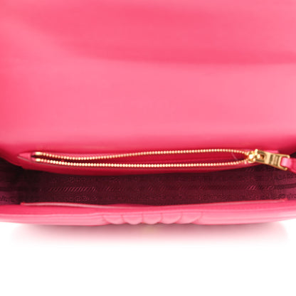 Prada Soft Calfskin Impunture Diagramme Medium Chain Flap Shoulder Bag Magenta 5 of 8