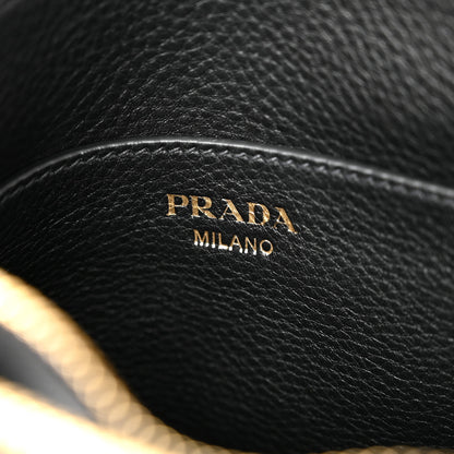 Prada Vitello Daino Double Zip Crossbody Bag Black 6 of 14