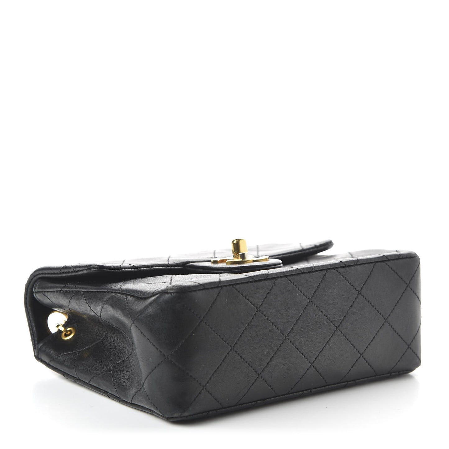 Lambskin Quilted Mini Square Flap Bag Black