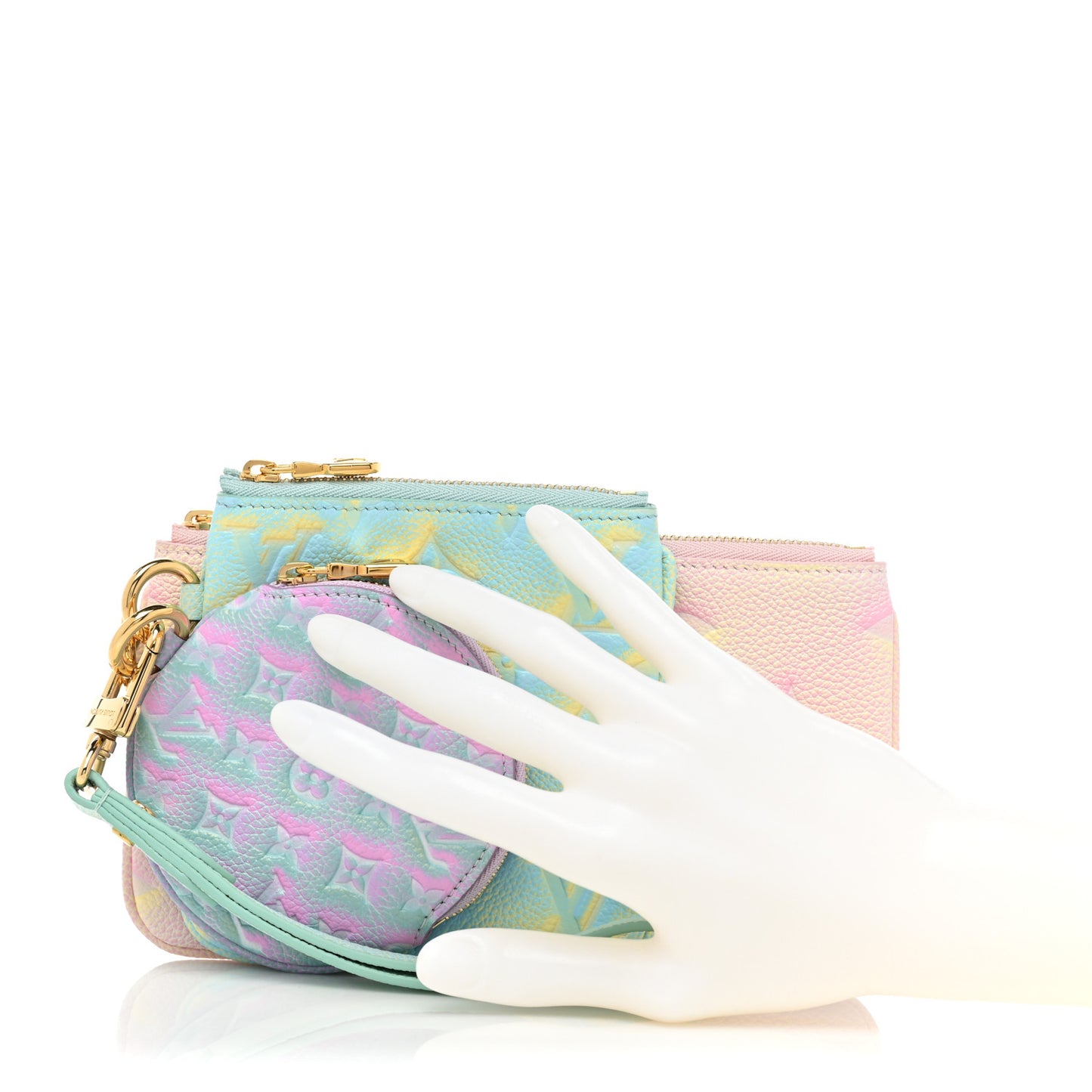 Empreinte Monogram Summer Stardust Trio Pouch Pink Water Green Lilas