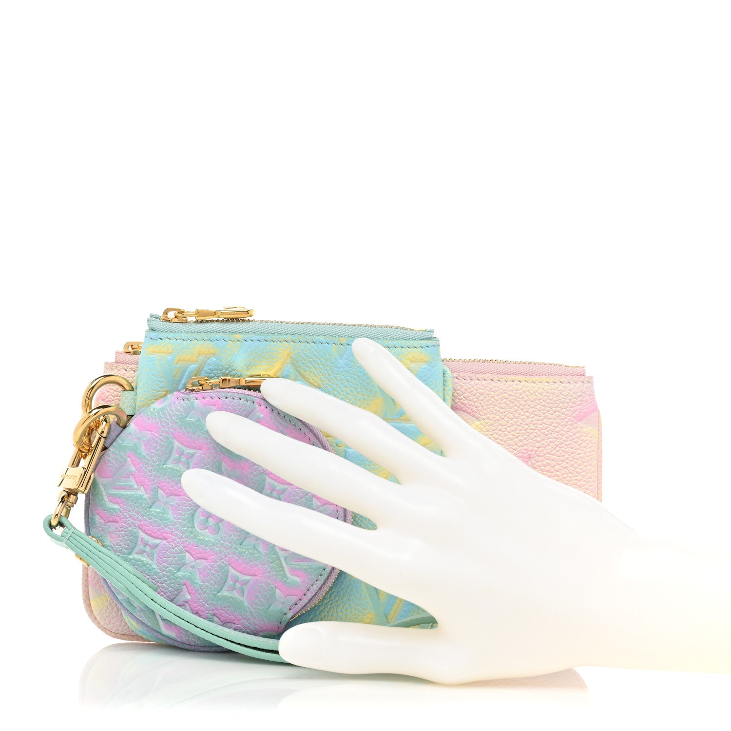 Louis Vuitton Empreinte Monogram Summer Stardust Trio Pouch Pink Water Green Lilas 2 of 9