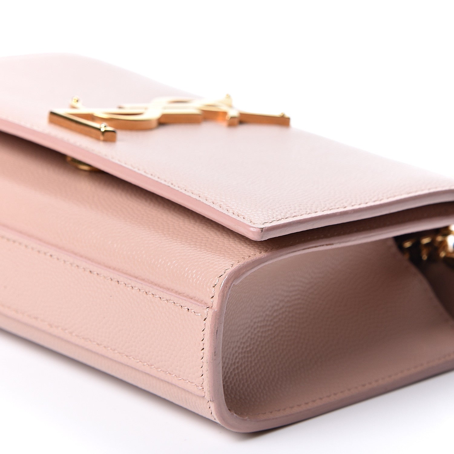 Saint Laurent Grain De Poudre Small Monogram Kate Satchel Pale Pink 9 of 9