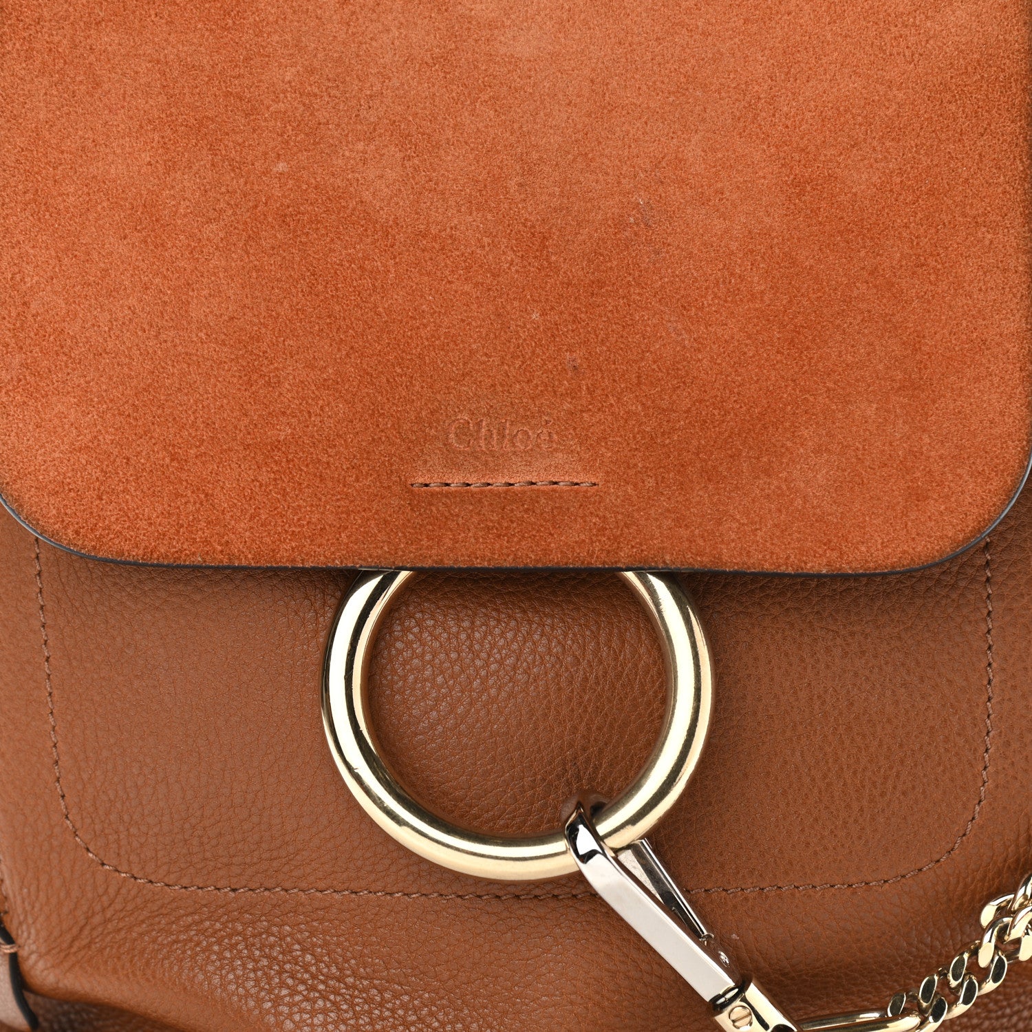 Chloe Suede Calfskin Medium Faye Backpack Tan 8 of 12
