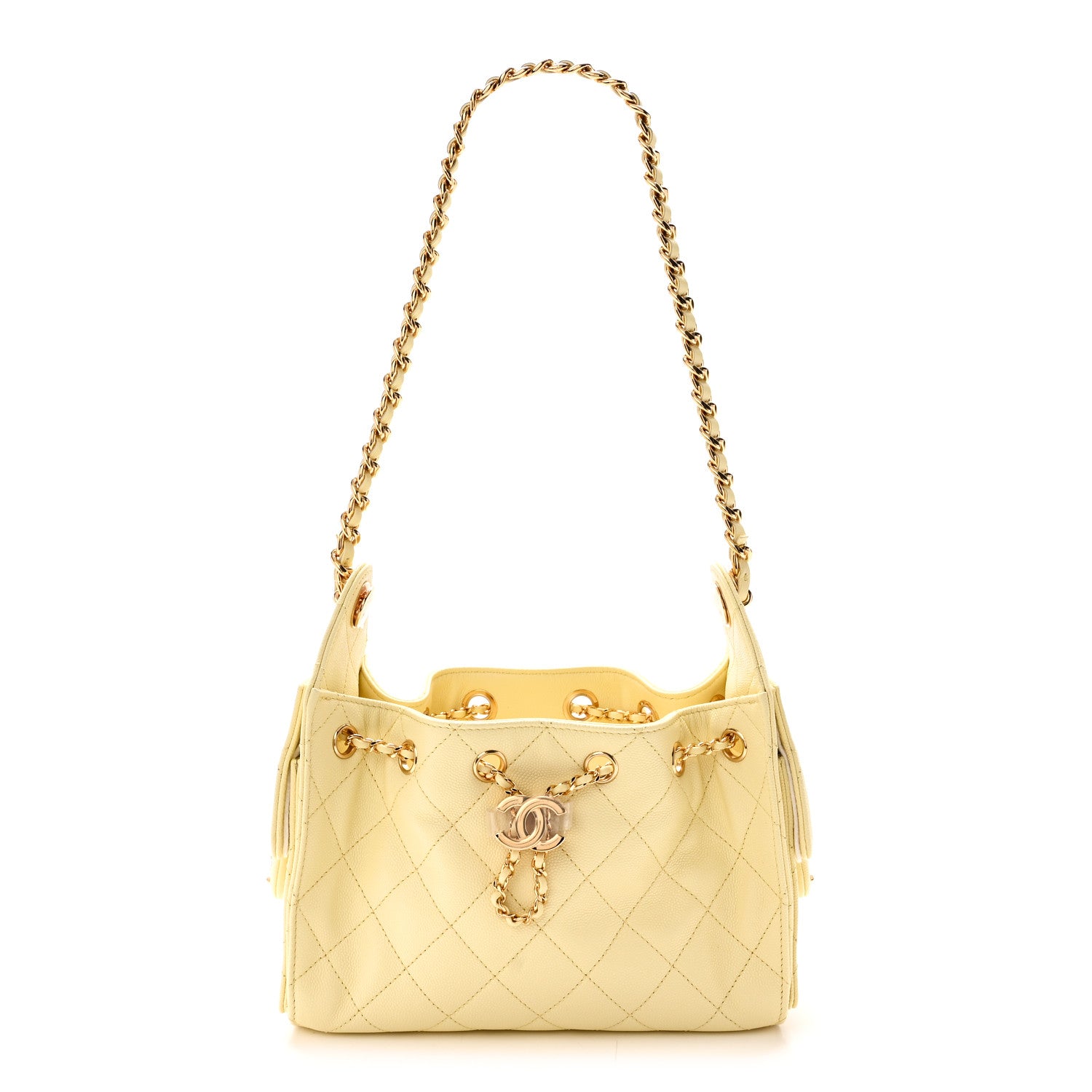 Chanel Caviar Quilted Mini Chanel 25 Handbag Light Yellow 1 of 11