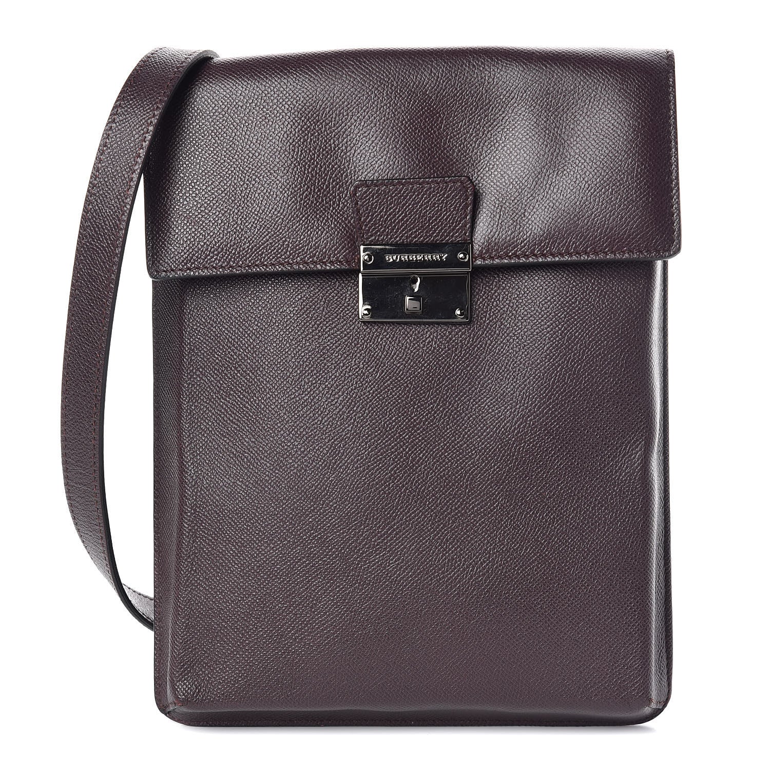 Burberry London Grainy Calfskin Collins Flat Crossbody Bag Deep Claret 1 of 10