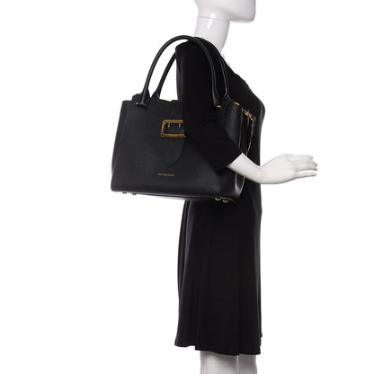 Burberry Soft Grain Calfskin Medium Buckle Tote Black 2 of 10