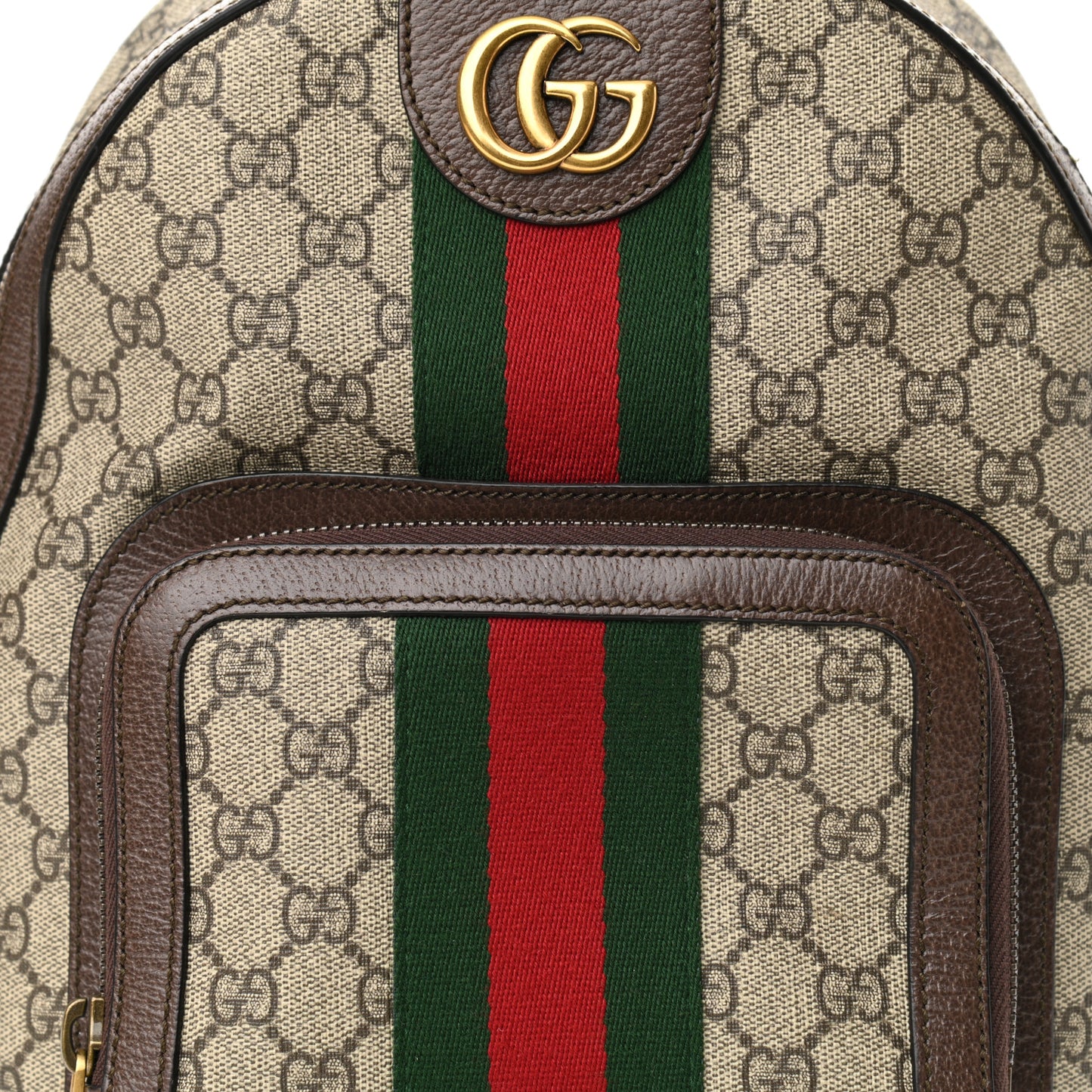 GG Supreme Monogram Calfskin Web Small Ophidia Day Backpack Beige Ebony New Acero