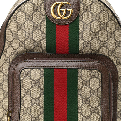 Gucci GG Supreme Monogram Calfskin Web Small Ophidia Day Backpack Beige Ebony New Acero 8 of 10