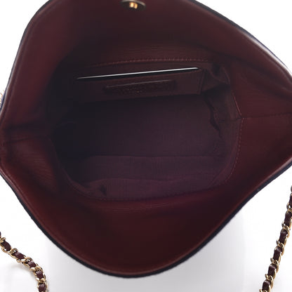 Chanel Wool Lambskin Quilted Paris Hamburg Charms Bucket Bag Dark Navy 7 of 9