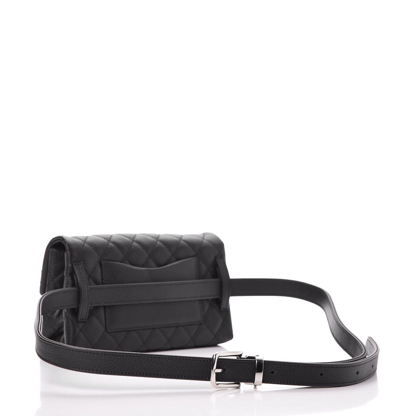 Grained Calfskin Quilted 2.55 Reissue Flap Belt Bag Clutch Black