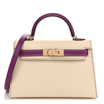 Hermes Epsom Horseshoe Mini Kelly Sellier 20 Craie Anemone 1 of 11
