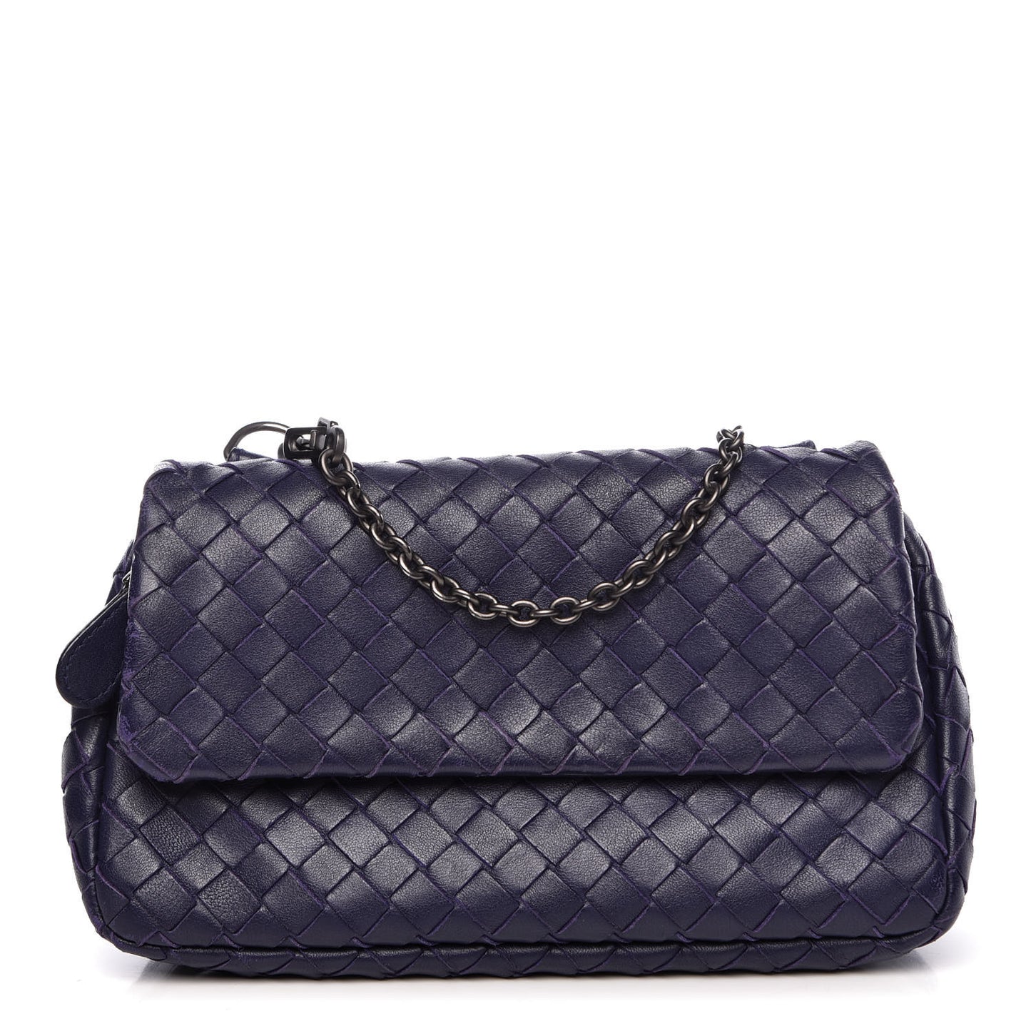 Nappa Intrecciato Mini Chain Messenger Atlantic