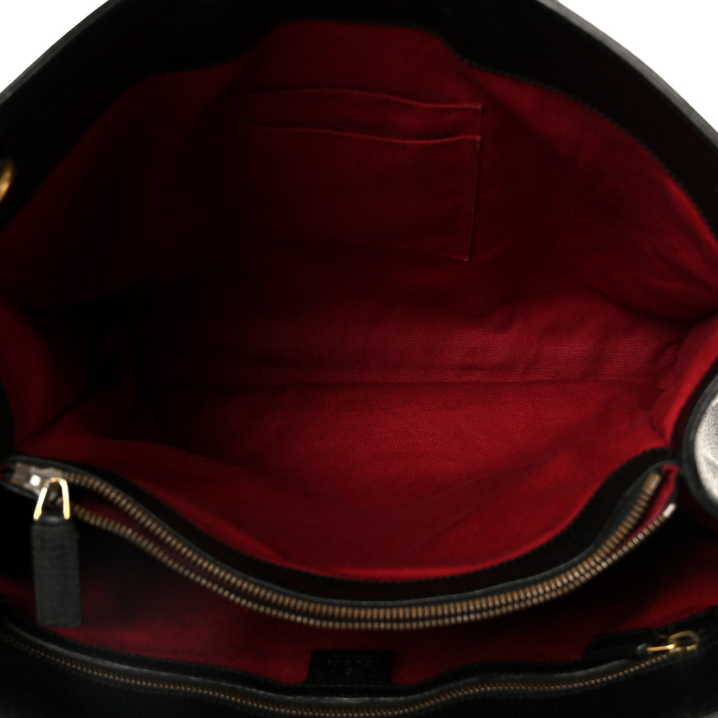 Grained Calfskin Web Top Handle Tote Black