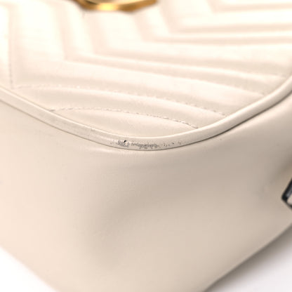 Gucci Calfskin Matelasse Small GG Marmont Chain Shoulder Bag White 10 of 19