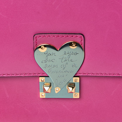 Valentino Garavani Shiny Nappa L'Amour Rockstud Shoulder Bag Fuxia 8 of 14