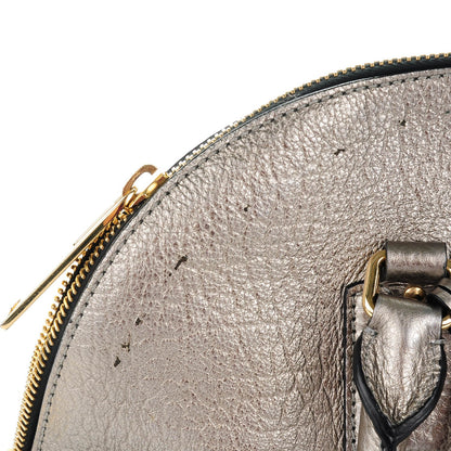 Burberry Metallic Heritage Grain Medium Orchard Bowling Bag Silver 10 of 10