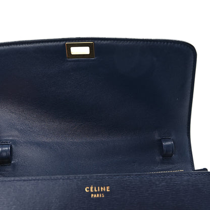 Celine Liege Calfskin Medium Classic Box Flap Bag Dark Blue 9 of 10