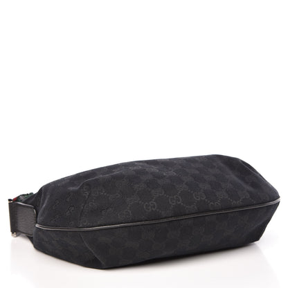 Gucci Monogram Web Medium Half Moon Hobo Black 4 of 9