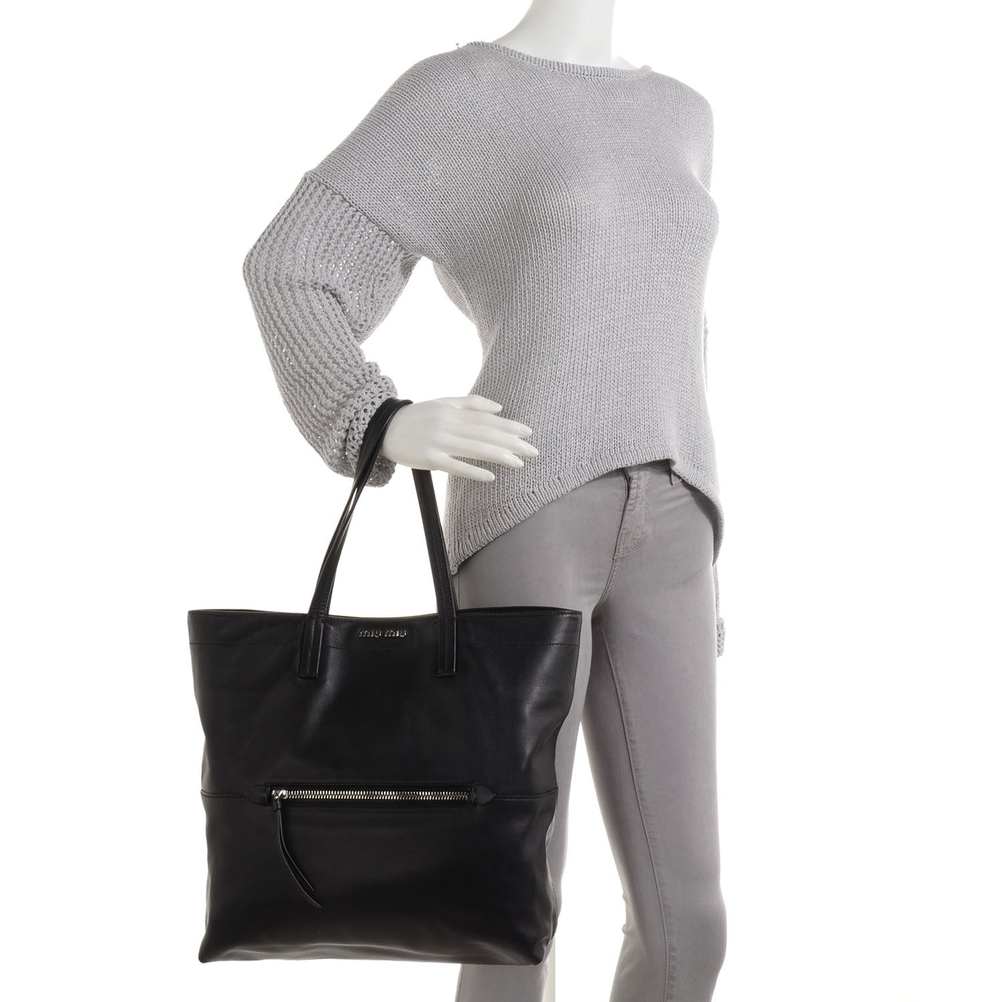 Vitello Soft Calf Shopping Tote Nero Black
