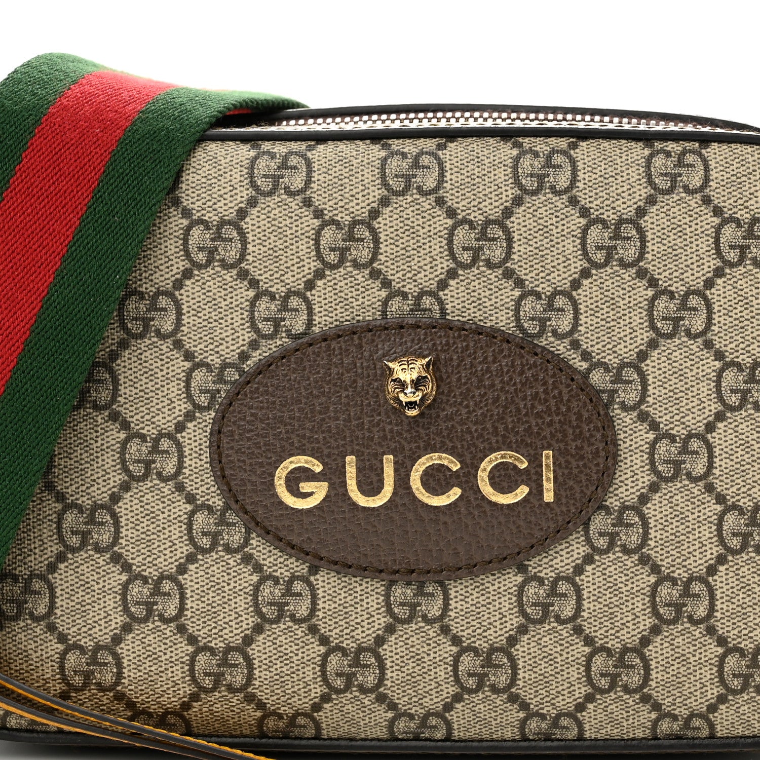 Gucci GG Supreme Monogram Web Neo Vintage Shoulder Bag Beige New Acero Crop 8 of 11