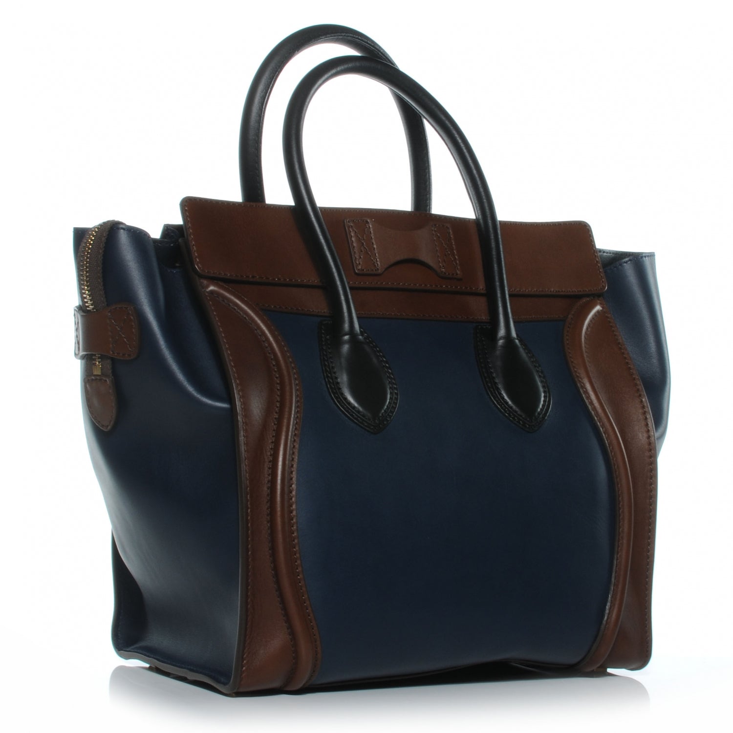 Celine Smooth Calfskin Mini Tri-Color Luggage Navy 3 of 8