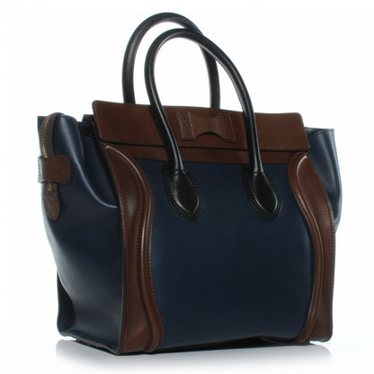 Celine Smooth Calfskin Mini Tri-Color Luggage Navy 3 of 8