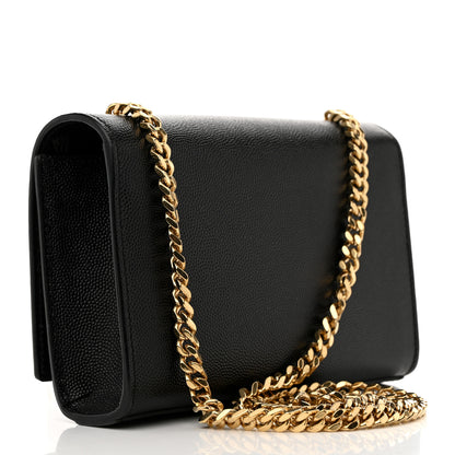 Saint Laurent Grain De Poudre Small Monogram Kate Satchel Black 3 of 11