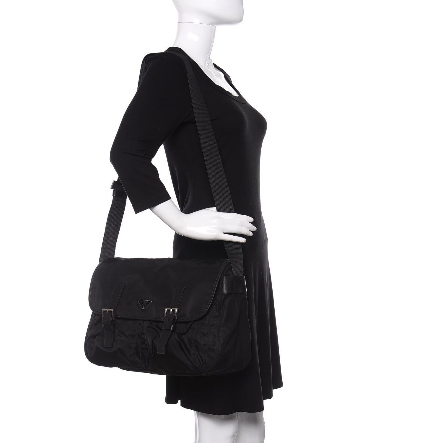 Prada Nylon Vela Messenger Bag Black 2 of 10