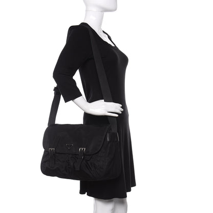 Prada Nylon Vela Messenger Bag Black 2 of 10