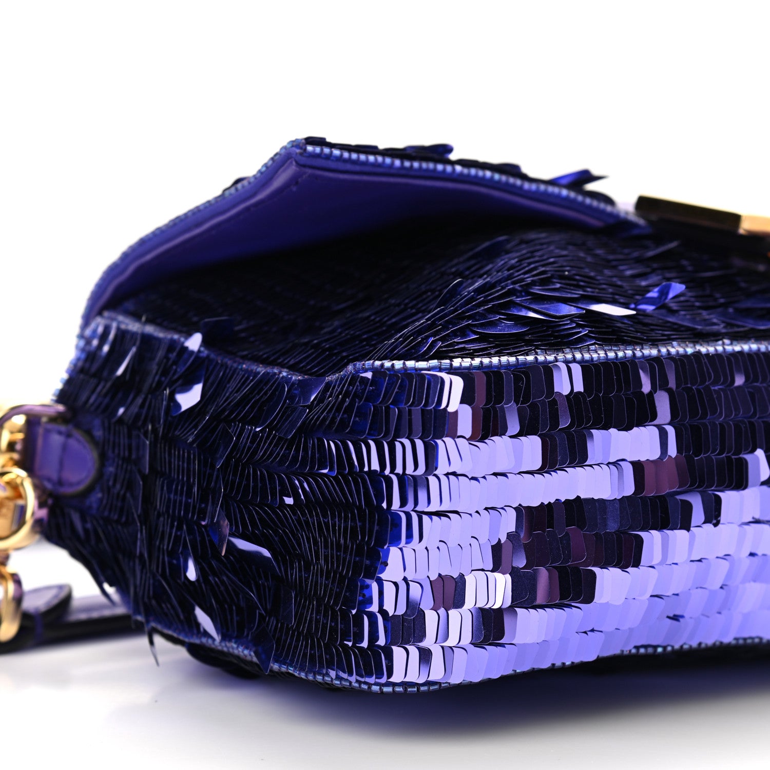 Fendi Sequin Paillettes Shiny Nappa Sex and the City Baguette Viola Purple Rain 5 of 9