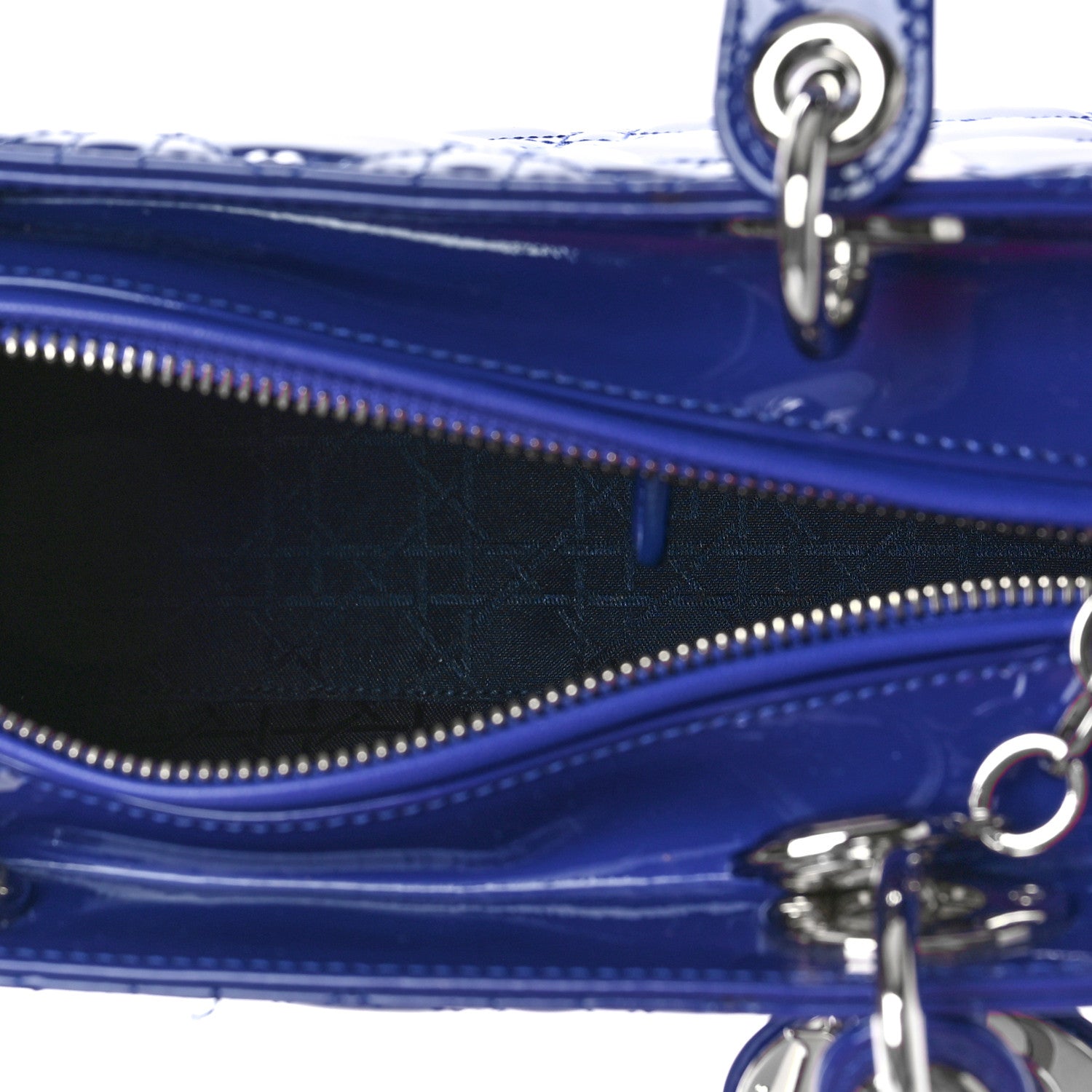 Christian Dior Patent Cannage Medium Lady Dior Blue 5 of 10