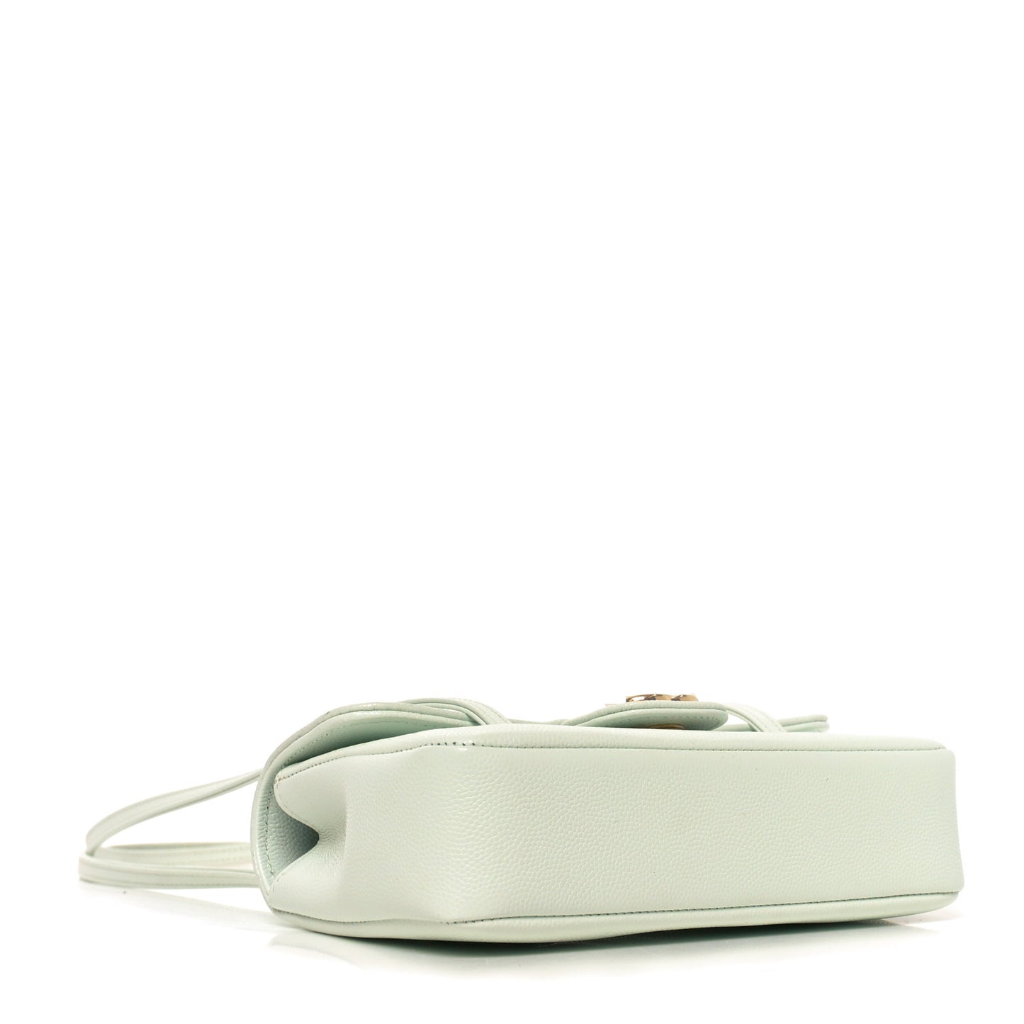 Shiny Caviar Mini Preppy Coco Shoulder Bag Light Blue