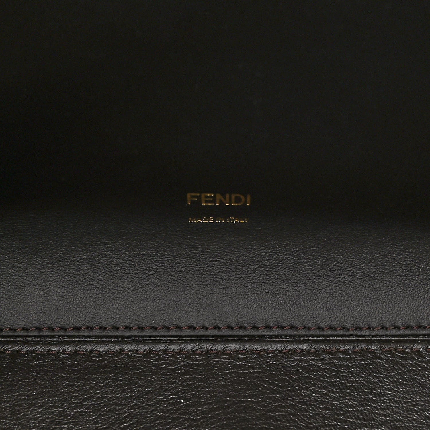 Fendi Vitello Seta Light Century Shearling FF 1974 Medium Peekaboo X-Lite Nocciolo Ebano Tobacco 6 of 9