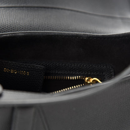Christian Dior Grained Calfskin Saddle Bag Black 9 of 10