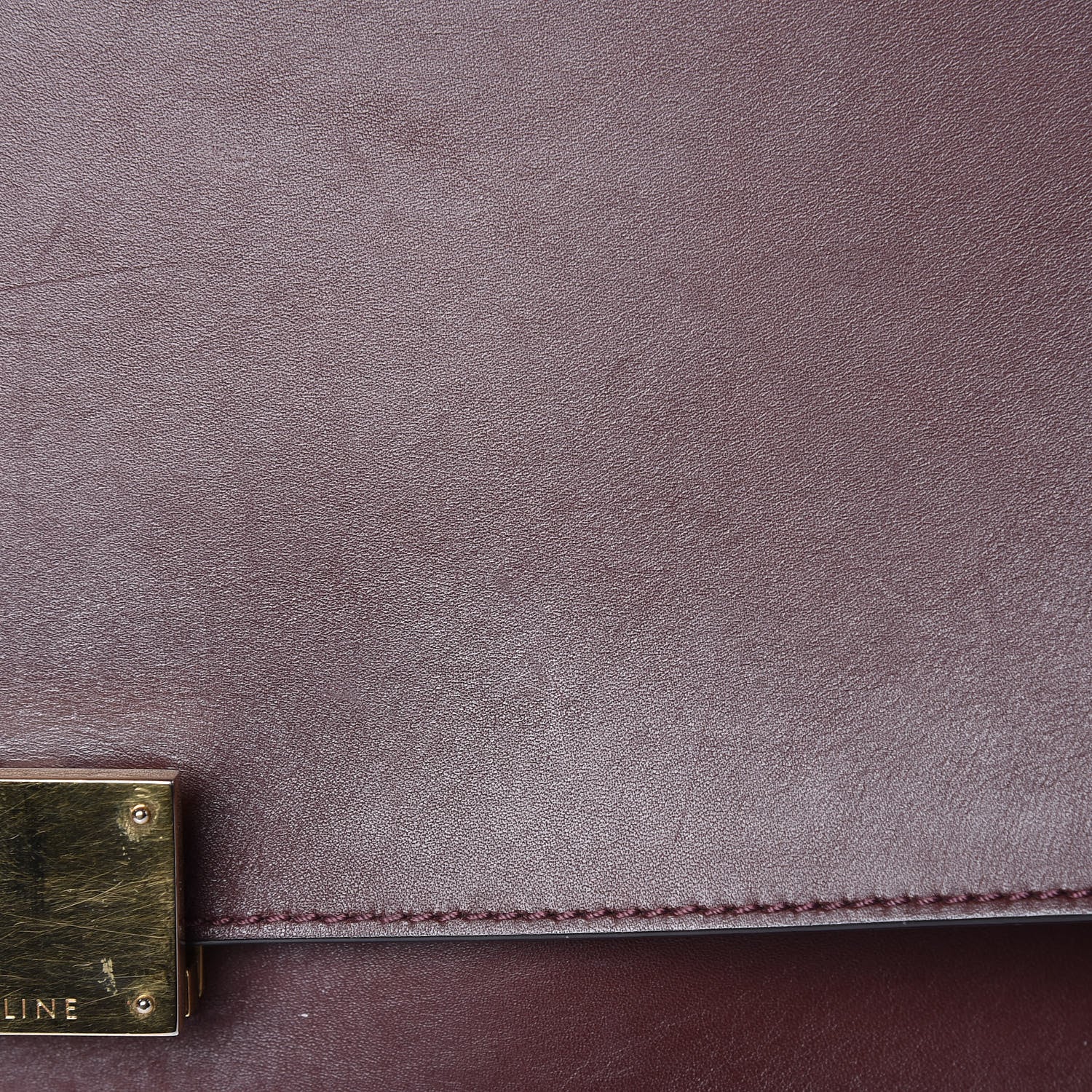 Celine Smooth Calfskin Suede Large Trapeze Burgundy 16 of 21