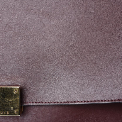 Celine Smooth Calfskin Suede Large Trapeze Burgundy 16 of 21