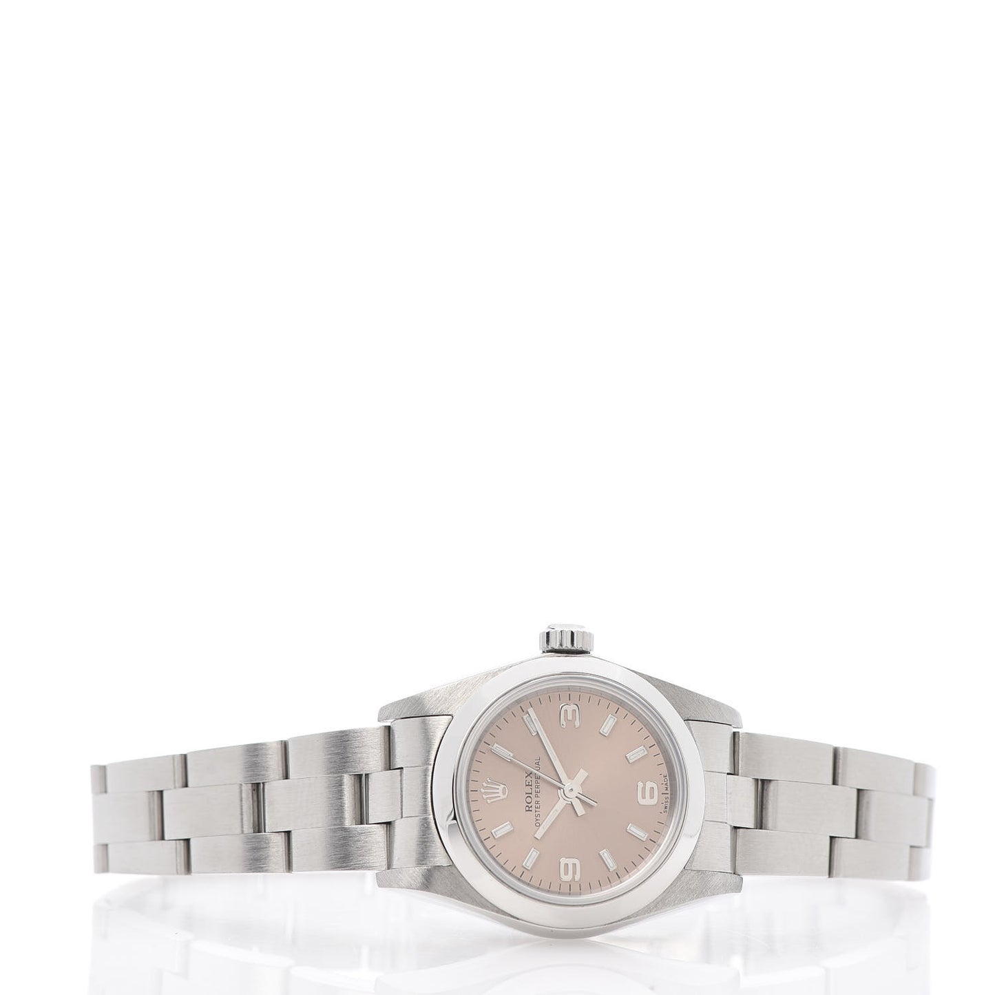 Stainless Steel 24mm Oyster Perpetual Watch Pink 76080