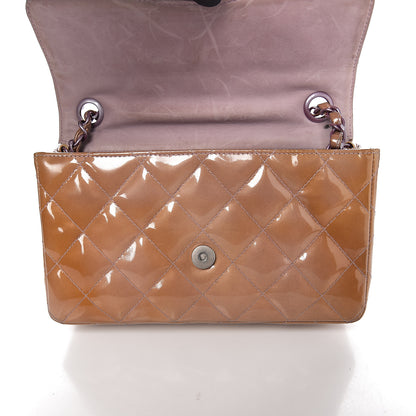 Chanel Patent Calfskin Quilted Mini Rectangular Flap Dark Beige 11 of 18