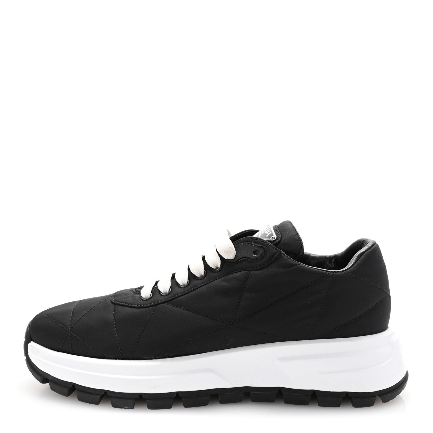 Prada Re-Nylon Piuma Metal Triangle Logo Quilted 45mm Sneakers 40 Black 1 of 9