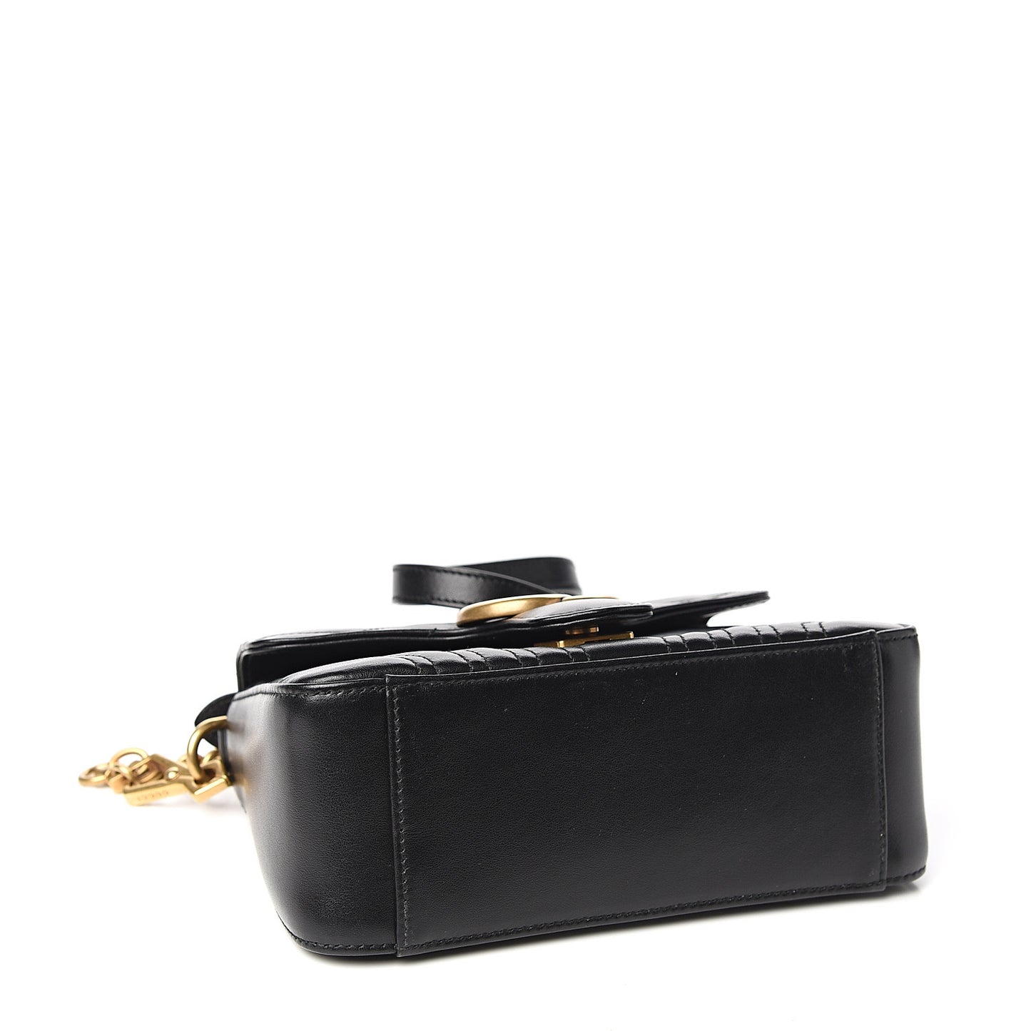 Calfskin Matelasse Mini GG Marmont Top Handle Shoulder Bag Black