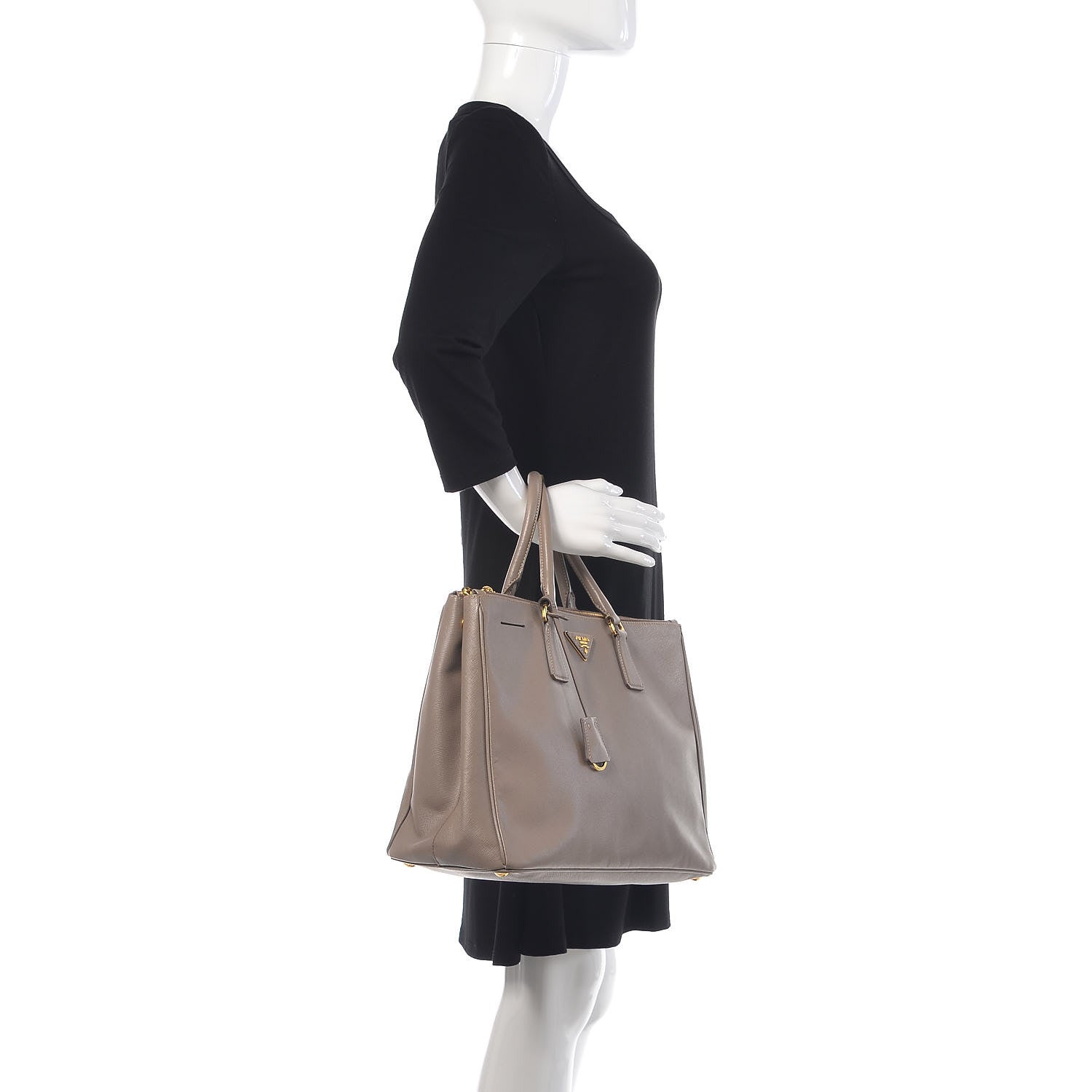 Prada Saffiano Large Galleria Double Zip Tote Argilla 2 of 13
