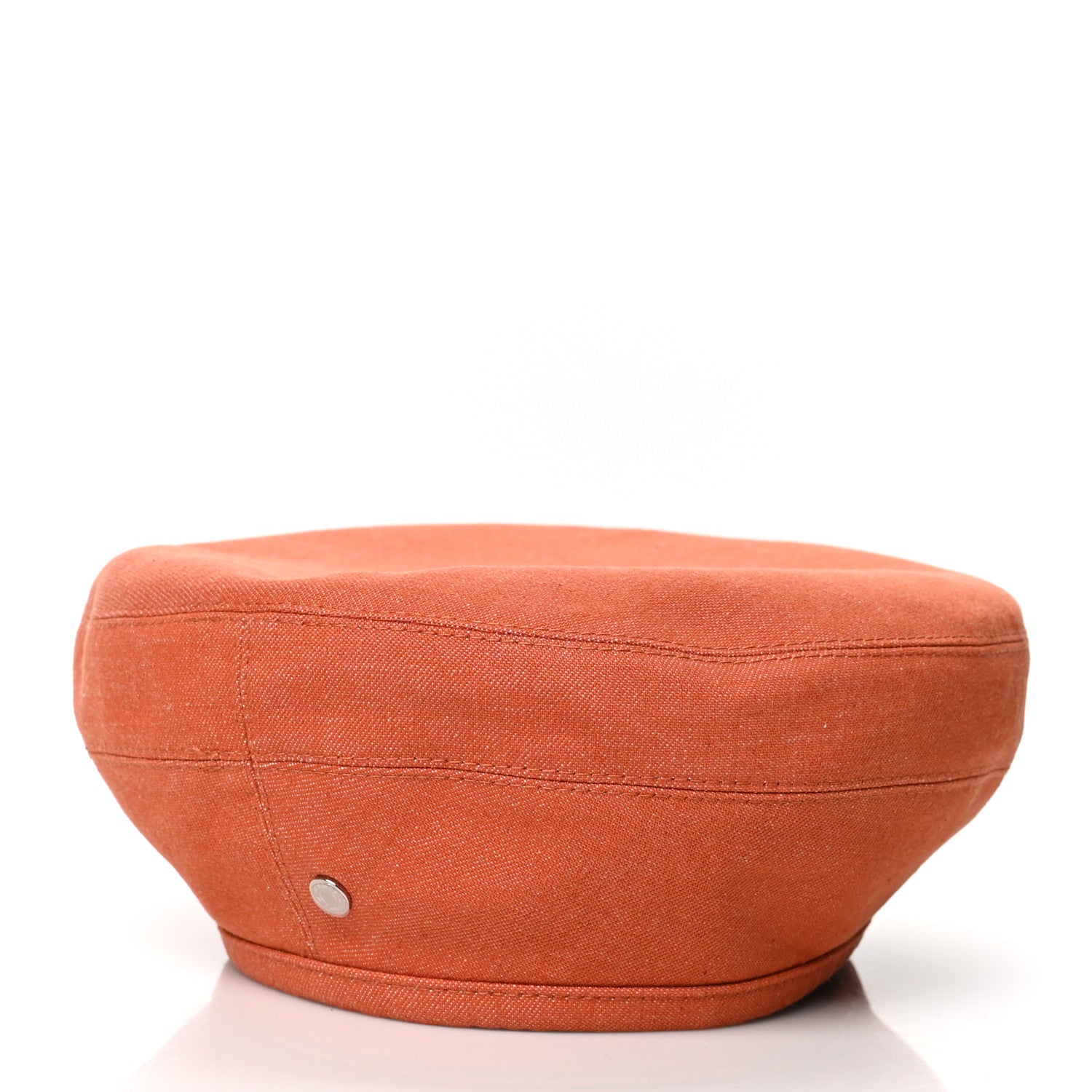 Hermes Denim Saint Honore Cliquetis Beret Hat 57 Orange Meranti 3 of 9