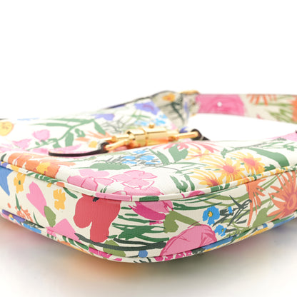 Gucci X KEN SCOTT New Shangai Calfskin Jardin D'Avril Floral Print Small Jackie 1961 Hobo Ivory Pink 10 of 10