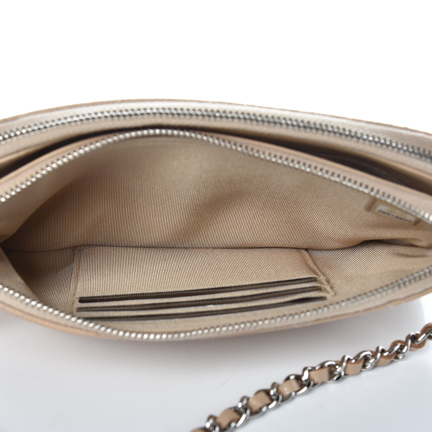 Chanel Caviar Quilted Small Clutch With Chain Beige 6 of 12