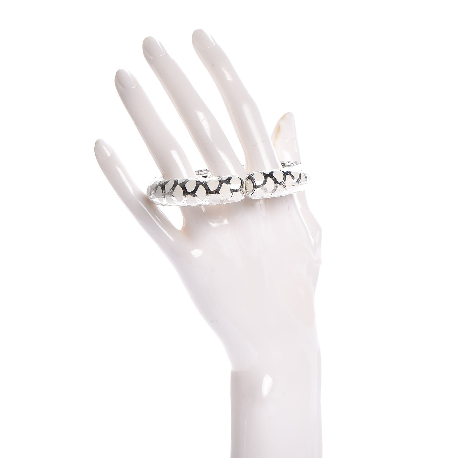 John Hardy Sterling Silver Enamel Slim Flex Naga Cuff Bracelet White 2 of 4