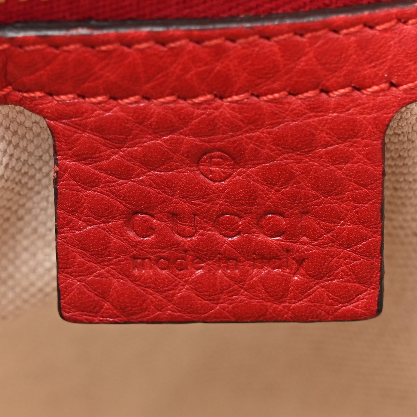 Calfskin Small Bamboo Shopper Tote Red