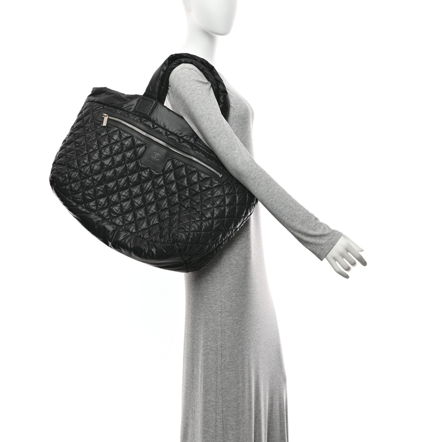 Chanel Nylon Quilted Extra Large Coco Cocoon Tote Black 11 of 11